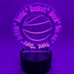 Basketball encouraging words LED night light, color changing, LED light remote